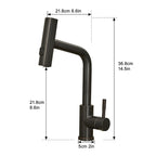 360° Rotation Pull-Down Kitchen Faucet with 3 Spray Modes - Oil Rubbed Bronze /Stainless Steel High-Arc Sink Faucet