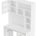 Computer Desk with 90 Degree Rotating Desktop, 43x70 Inch Office Desk with Storage Drawer and Cabinets, Gaming Desk with Shelves, Writing Desk for Study, Work Desk for Home (Old SKU:N733P279101K)
