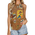 Baha Ranch Vintage Cowgirl Collage Western Tank Top Baha Ranch Western Wear