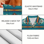 Baha Ranch Teal Aztec Women's Pajama Set Made in America Baha Ranch Western Wear