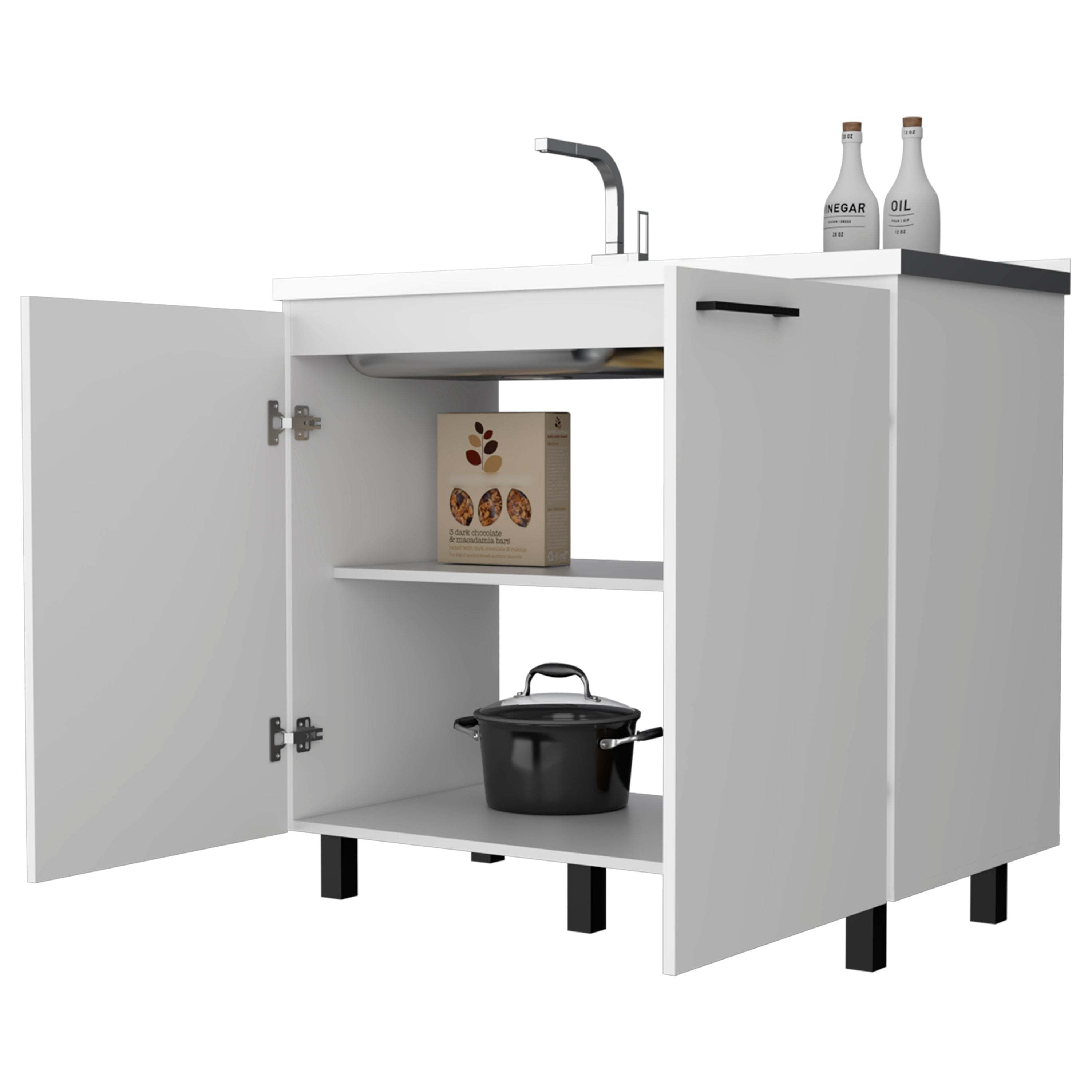 White 2 Utility Sink and Cabinet