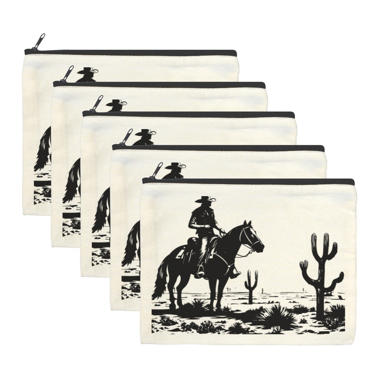 Black White Desert Cosmetic Bag Pack of 5 Made in America Baha Ranch Western Wear
