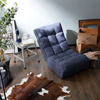 Single sofa reclining chair Japanese chair lazy sofa tatami balcony reclining chair leisure sofa adjustable chair,Navy