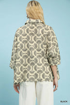 Umgee Printed Button Down Shirt