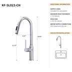 Bothwa Home 18.83' CUPC Certified Pull-down Kitchen Faucet (Brushed Nickel Finish)