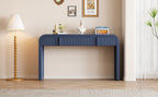 TREXM Modern Console Table with 2 Storage Drawers, Fluted Entryway Table with Rounded Silhouette for Hallway Living Room and Entryway (Navy Blue)