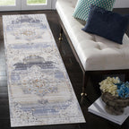 NAAR PAYAS Collection 2X8 Cream / Gold / Medallion Runner Rug
