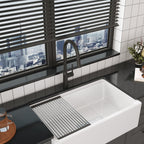 Bothwa Home 18.83' CUPC Certified Pull-down Kitchen Faucet (Matt Black Finish)