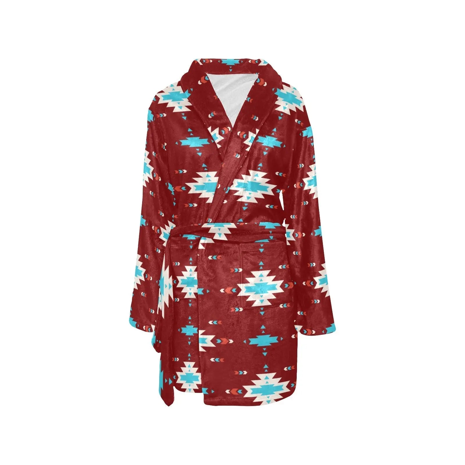 Burgundy Aztec Women's Western Bath Robe Baha Ranch Western Wear