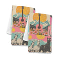 Retro Pop Western set of 2 Kitchen Dish Towels Made in America Baha Ranch Western Wear