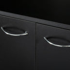 70.87' Tall Wardrobe& Kitchen Cabinet, with 6-Doors, 1-Open Shelves and 1-Drawer for bedroom,Black