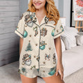 Baha Ranch Country Cow Print Christmas Satin Short Pajama Sets Baha Ranch Western Wear