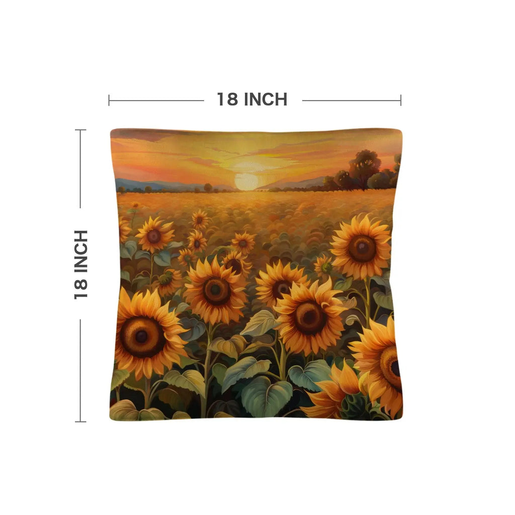 Sunflower Field Throw Pillow Case Made in America Baha Ranch Western Wear