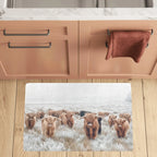 Highland Cow Herd Floor Mat Kitchen Mat 32"x20" Made in America Baha Ranch Western Wear