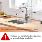 Sink Faucet, Brushed Nickel Kitchen Faucets with Pull Down Sprayer, Bathroom Sink Faucets Mini Bar Prep Faucet