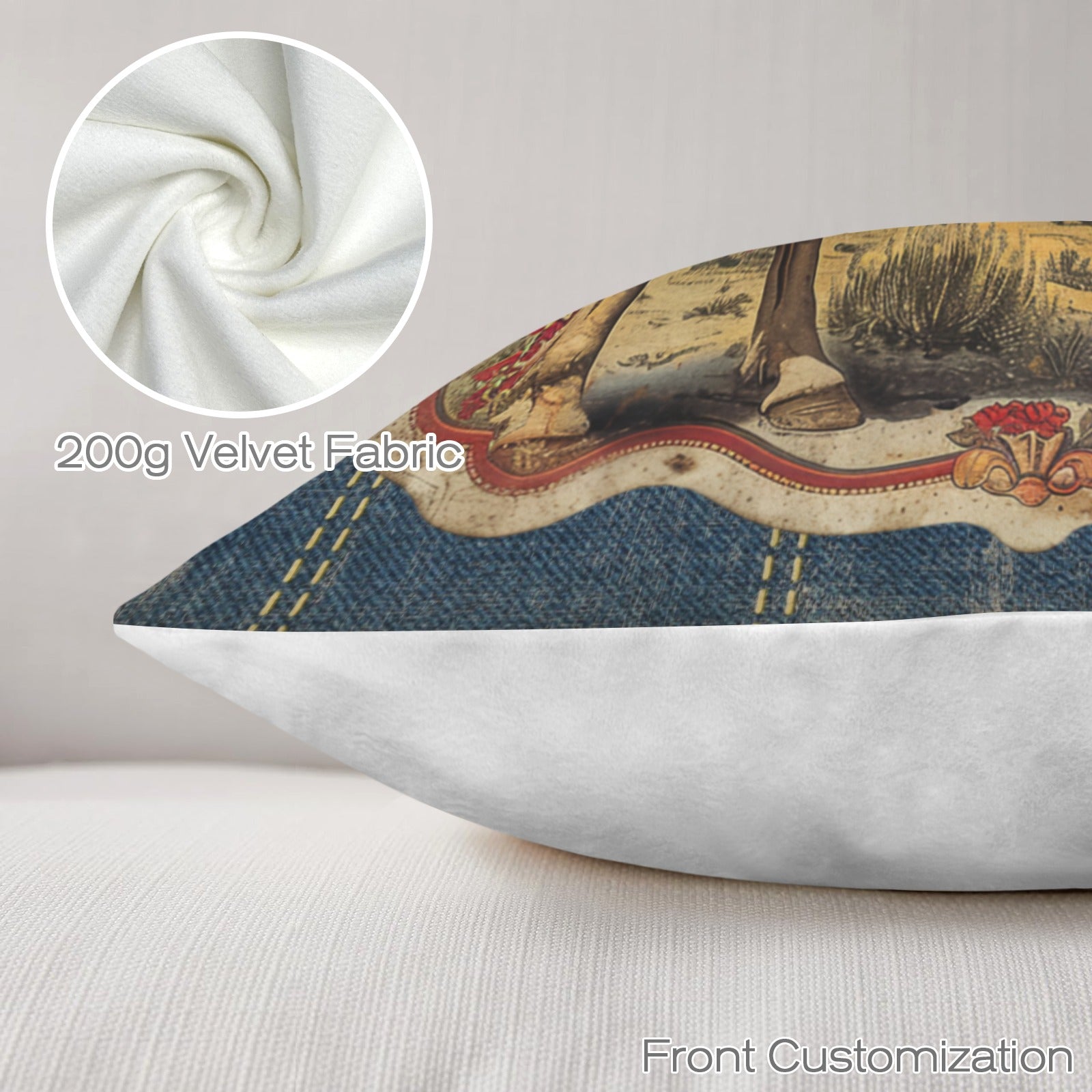 Baha Ranch Vintage Horse Velvety Soft Pillow Case Made in America Baha Ranch Western Wear