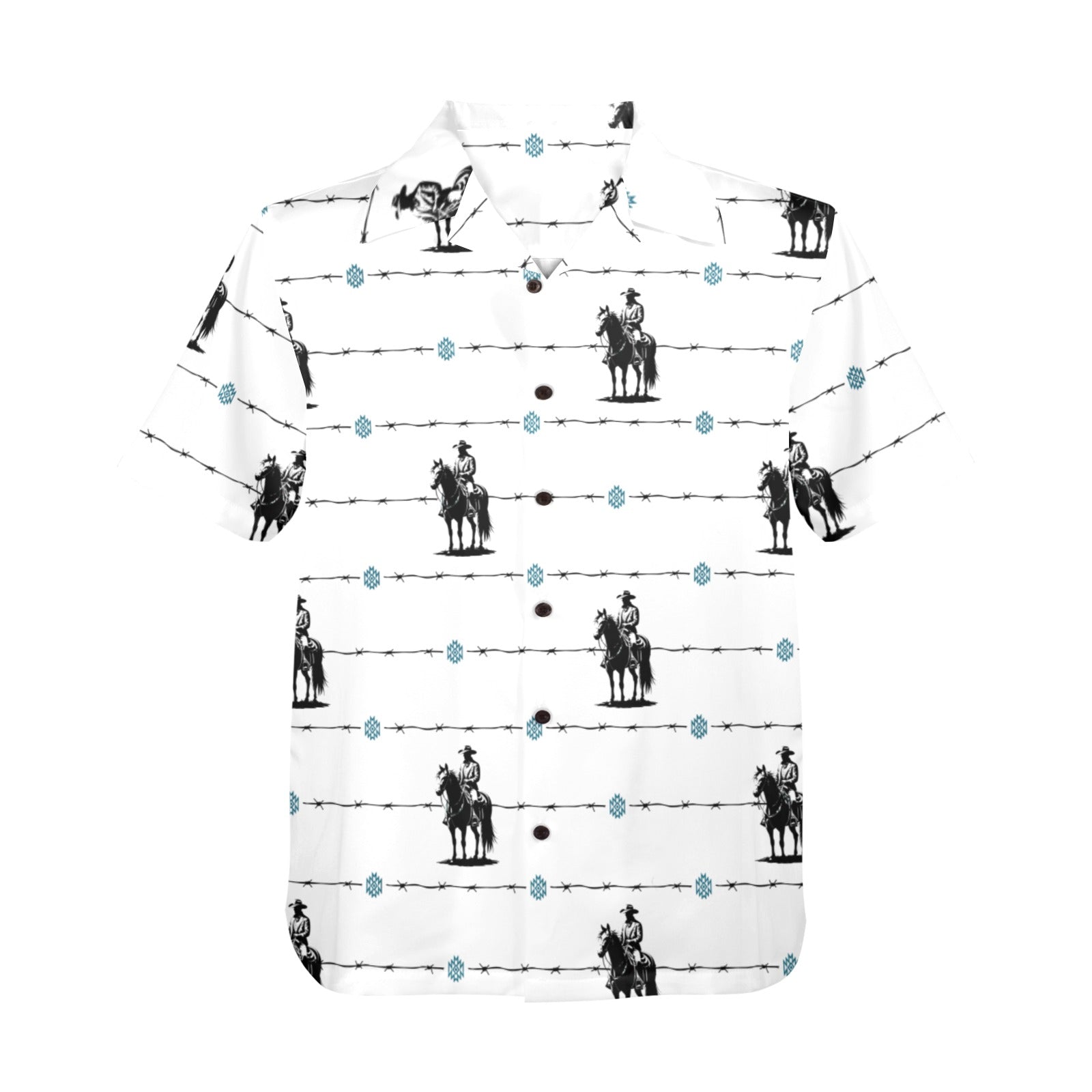 Baha Ranch Saddle Up Western Hawaiian Shirt Made in America Baha Ranch Western Wear