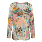 Baha Ranch Retro Pop Western Collage Long Sleeve Top Baha Ranch Western Wear