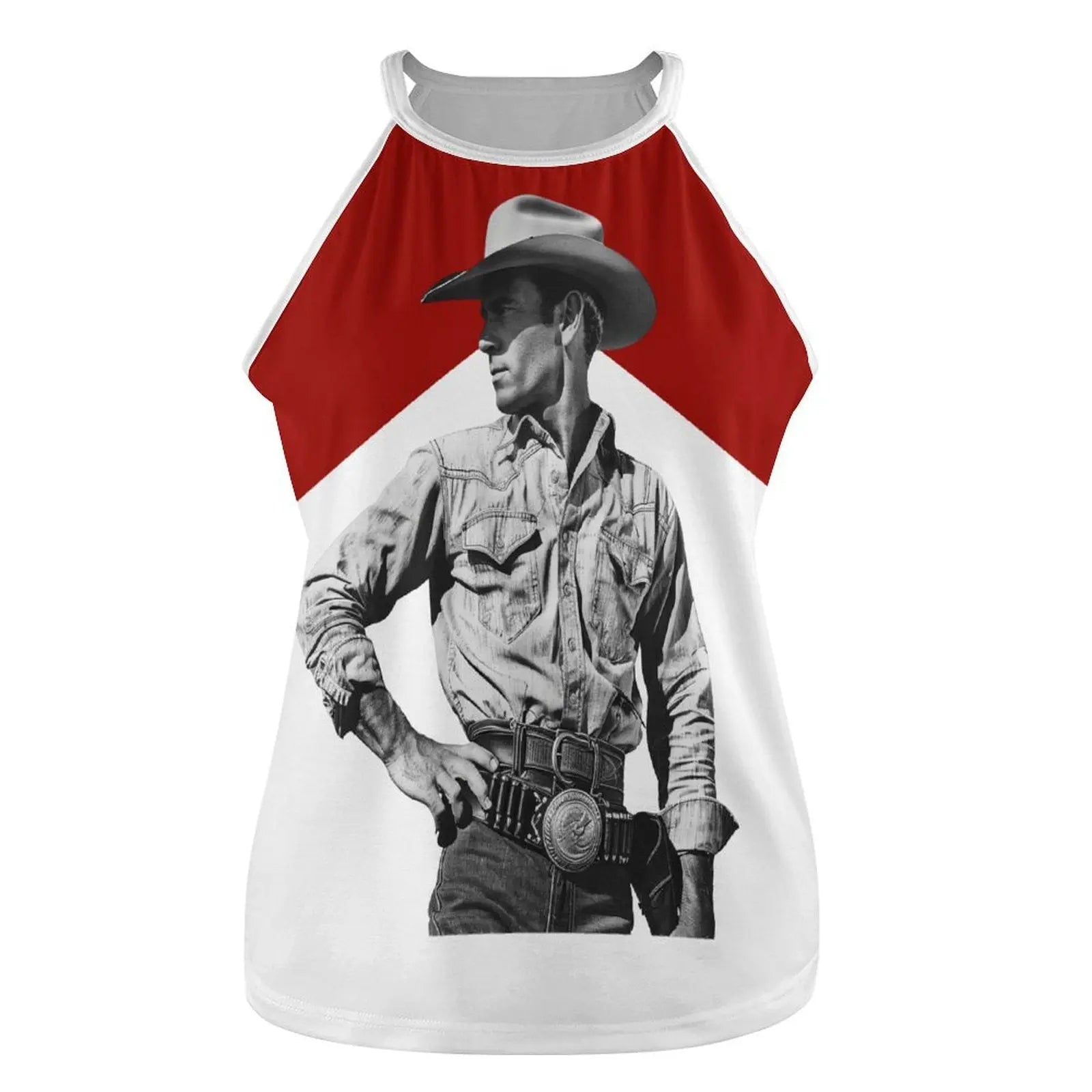 Baha Ranch Black White Cowboy Vintage Tank Top Baha Ranch Western Wear