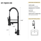 Bothwa Home CUPC Certified 19' Single Handle Kitchen Faucet (Matt Black Finish)