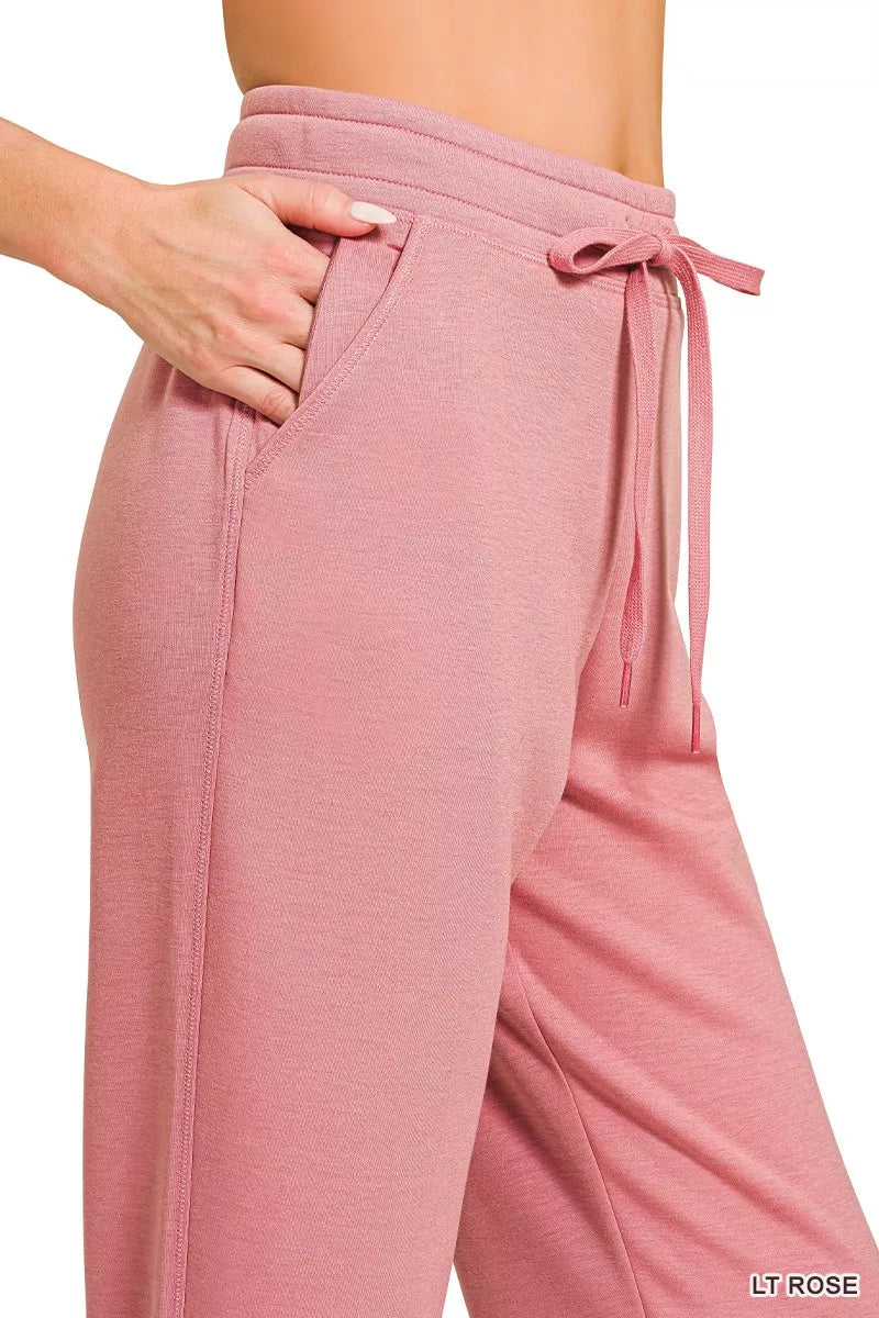 Zenana Drawstring Scuba Joggers with Pockets
