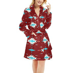 Burgundy Aztec Women's Western Bath Robe Baha Ranch Western Wear