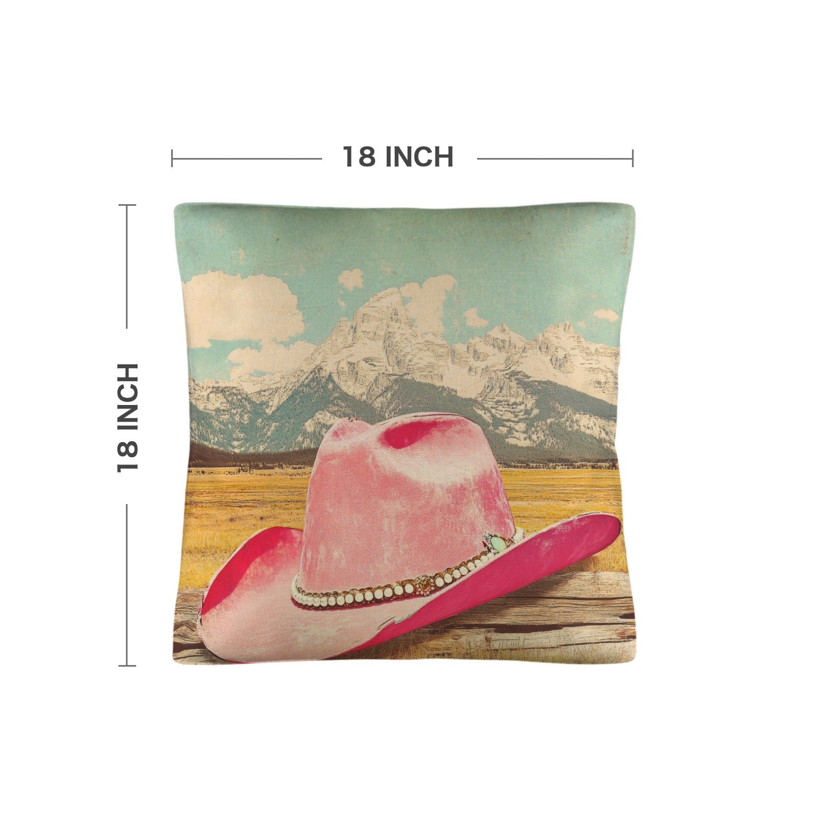 Baha Ranch Retro Pop Western Pink Hat Pillow Case Made America Baha Ranch Western Wear