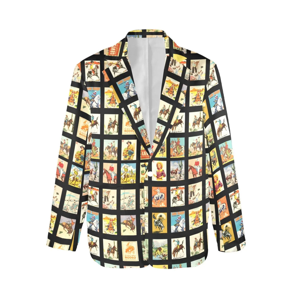 Baha Ranch Vintage Cowboy Collage Women's Western Blazer Baha Ranch Western Wear