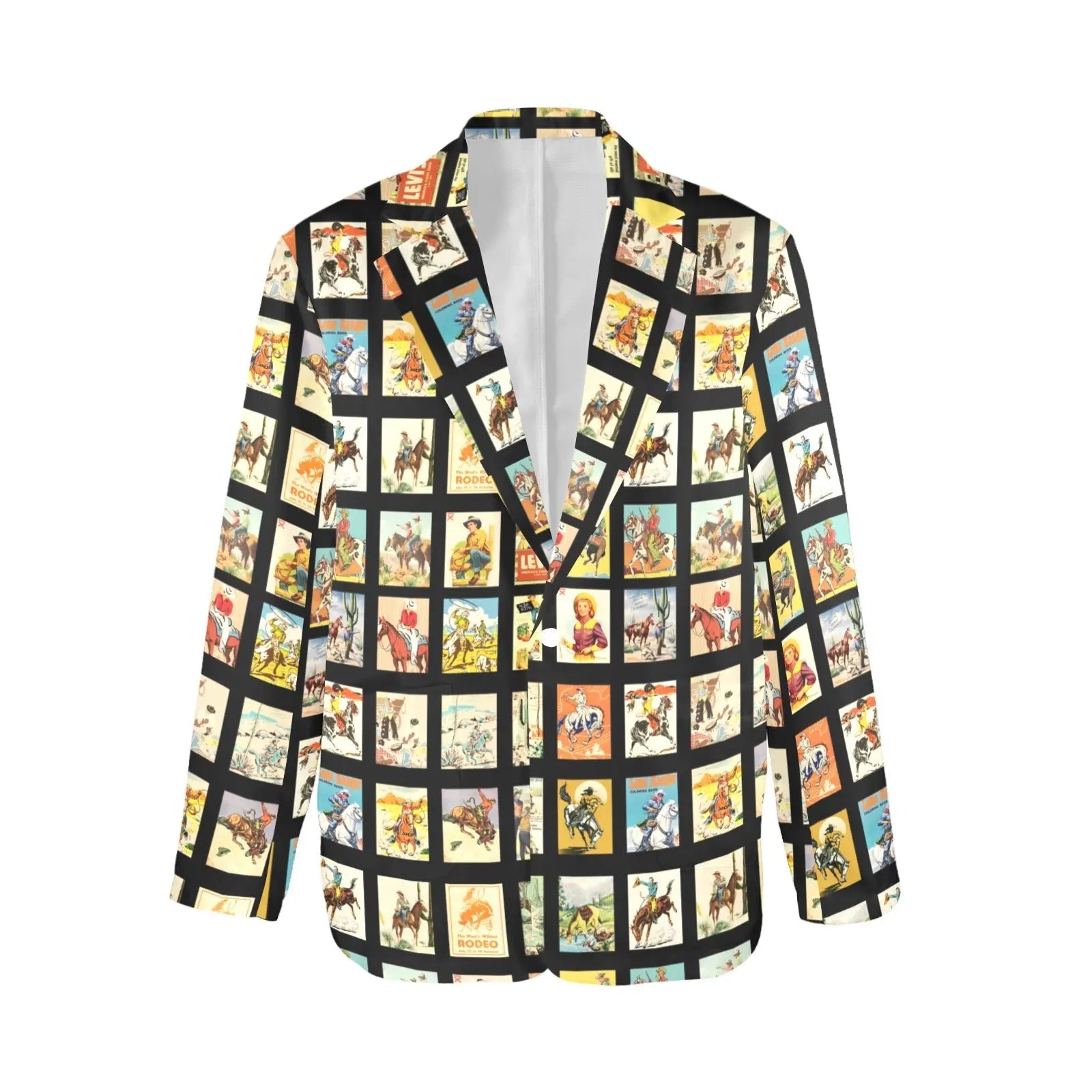 Baha Ranch Vintage Cowboy Collage Women's Western Blazer Baha Ranch Western Wear