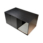 35.83' Cat Litter Box Enclosure Hidden Furniture (Scratch Pad Included), Modern Black Cat House with Corrugated Cardboard Scratching Pad - 35.83' x 20.47' x 17.05', 52 lbs