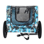 Outdoor Heavy Duty Collapsible Pet Bike Trailer with 16-Inch All-Terrain Wheels & Universal Hitch – Foldable Dog/Cargo Carrier Cart for Bicycles, blue+black