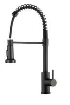 Kitchen Faucet with Pull Down Sprayer Industrial 1 Handle 1 Hole Or 3 Hole Faucet for Farmhouse Camper Laundry Utility Rv Wet Bar Sinks, Stainless Steel, Matte Black
