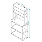 31.5' White and Black color 5-Tier Bakers Rack for Kitchen with Storage, Coffee Bar, Kitchen Shelves,  Microwave Stand