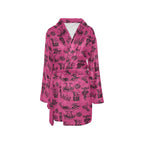 Baha Ranch Pink Cowboy Print Western Bath Robe Baha Ranch Western Wear