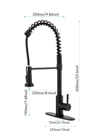 Spring kitchen faucet with pull-out sprayer, stainless steel single handle single hole kitchen sink faucet