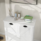 Two-Compartment Tilt-Out Laundry Sorter Cabinet-White