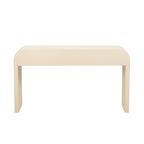 TREXM Modern Console Table with 2 Storage Drawers, Fluted Entryway Table with Rounded Silhouette for Hallway Living Room and Entryway (Apricot Cream)