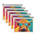 Cool Highland Cow Cosmetic Bag Pack of 5 Made in America Baha Ranch Western Wear