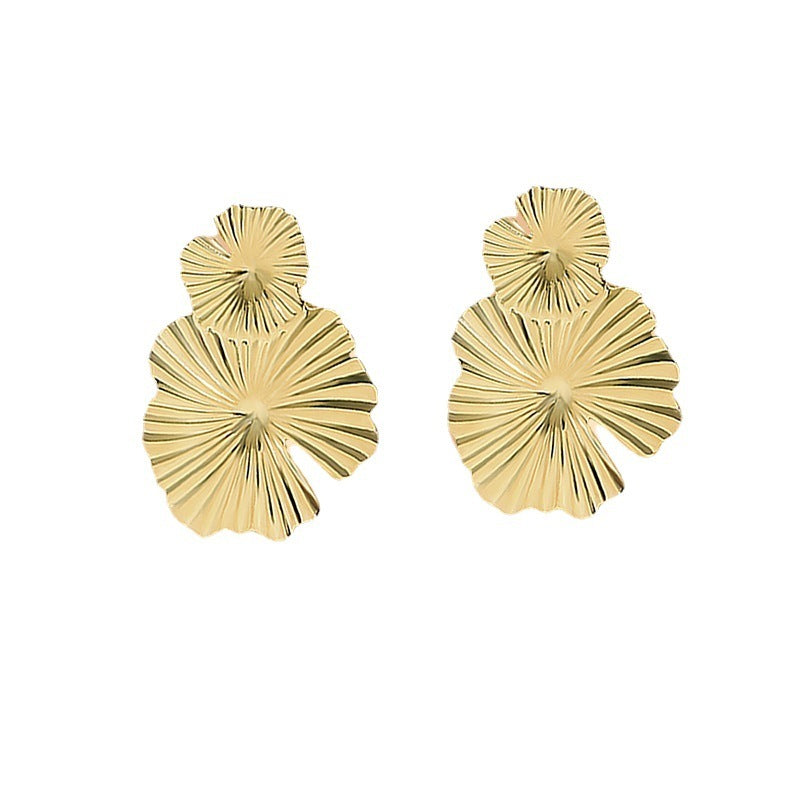 Fashionable Metal Sequin Large Earrings For Women's Personalized Flowers