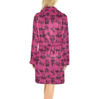 Baha Ranch Pink Cowboy Print Western Bath Robe Baha Ranch Western Wear