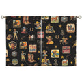 Vintage Cowboy Collage Western Curtains 28" x 40" Made in America Baha Ranch Western Wear