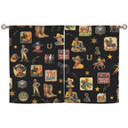 Vintage Cowboy Collage Western Curtains 28" x 40" Made in America Baha Ranch Western Wear
