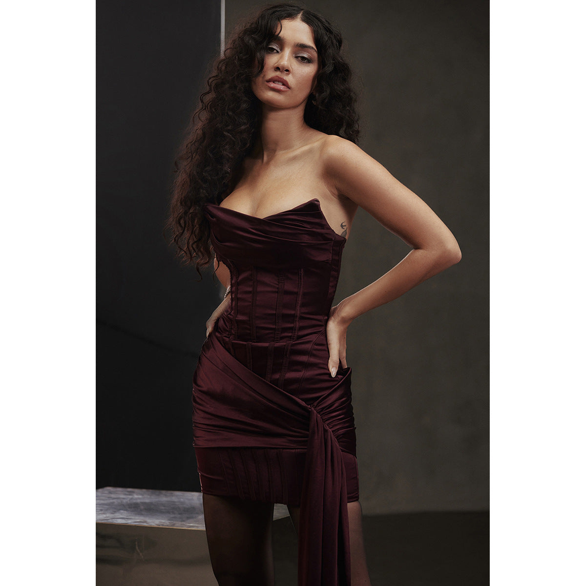 Women's Clothing Sexy Bandeau Slim-fit Small Skirt Backless Hot Girl Dress