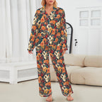Baha Ranch Colores De Mexico Roses & Guitars Satin Pajamas Baha Ranch Western Wear