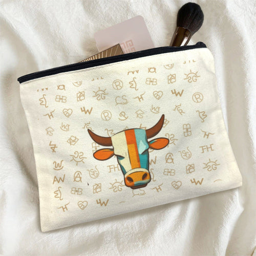 Baha Ranch Brands with Steer pack of 5 bags Cosmetic Bag Made in America Baha Ranch Western Wear