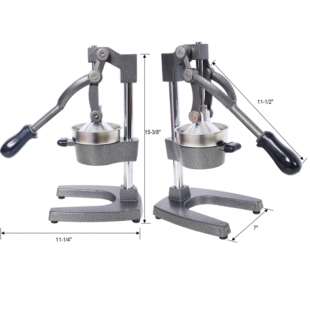 Cast Iron Citrus Juicer , Extra-Large Commercial Grade Manual Hand Press , Heavy Duty Countertop Squeezer for Fresh Orange Juice ,grey color