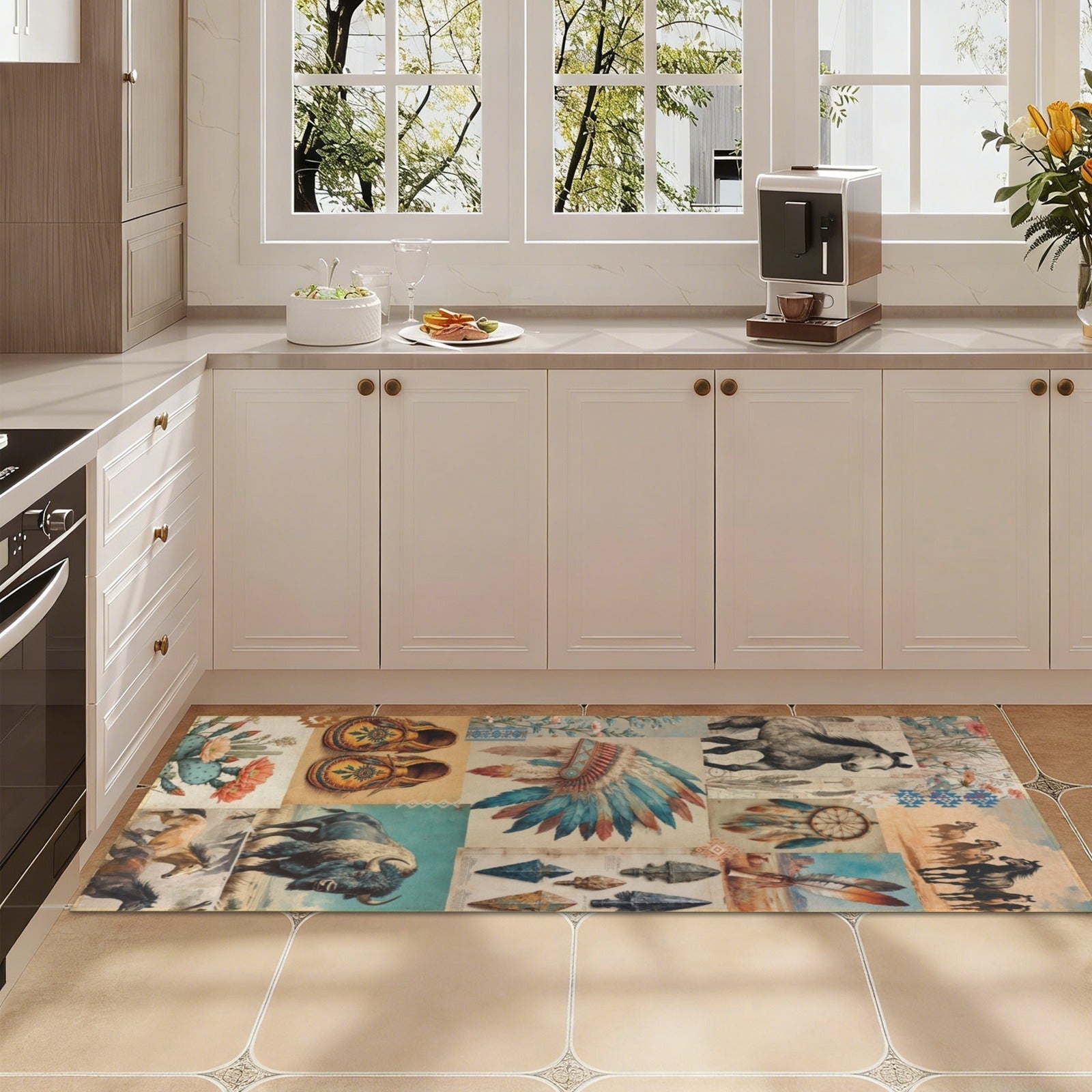 Baha Ranch Bohemian Southwest Floor Rug Runner Indoor 60" x 22" Made in America Baha Ranch Western Wear