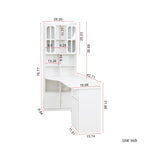 L-Shaped Corner Computer Desk  for Home Office or Study desk, Study Modern Style Table with Drawers, Bookshelf & Hutch, 2-in-1 L-Shaped Design, Large Working Space,white