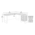 L-Shaped Desk, Black finish