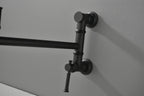 Wall mounted Pot Filler Faucet, Modern Brass Pot Filler Two-Attachment Wall Mount Folding Kitchen Pot Filler Swing Arm